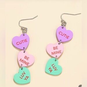 Valentine Sweatheart Candy  Dangle Earrings